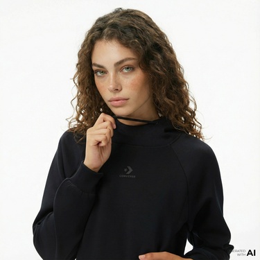  Converse Kadın Siyah Sweatshirt