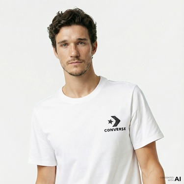  Converse Erkek Baskılı Beyaz T-Shirt