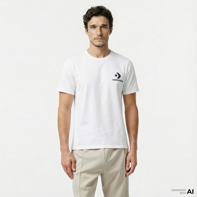  Converse Erkek Baskılı Beyaz T-Shirt