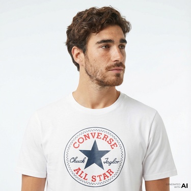  Converse Erkek Beyaz T-Shirt