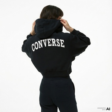  Converse Kadın Siyah Hoodie