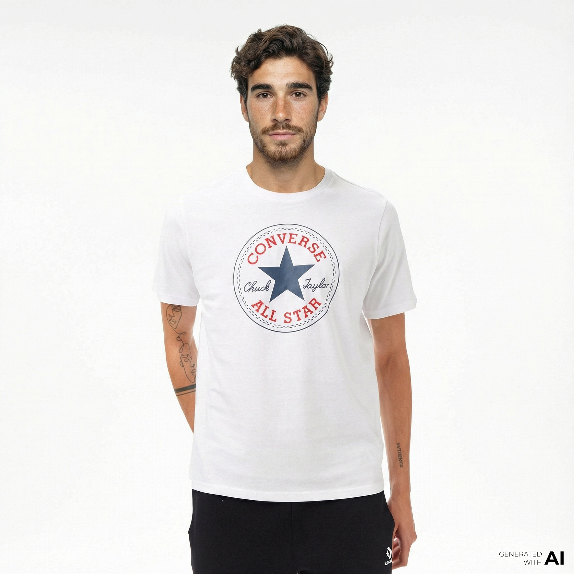  Converse Erkek Beyaz T-Shirt