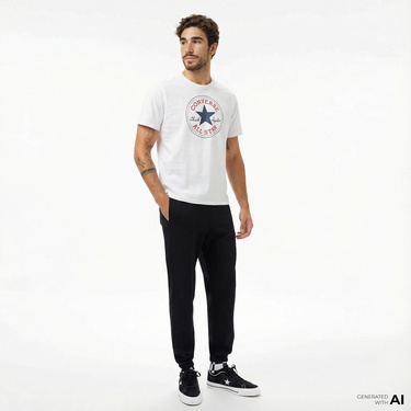  Converse Erkek Beyaz T-Shirt