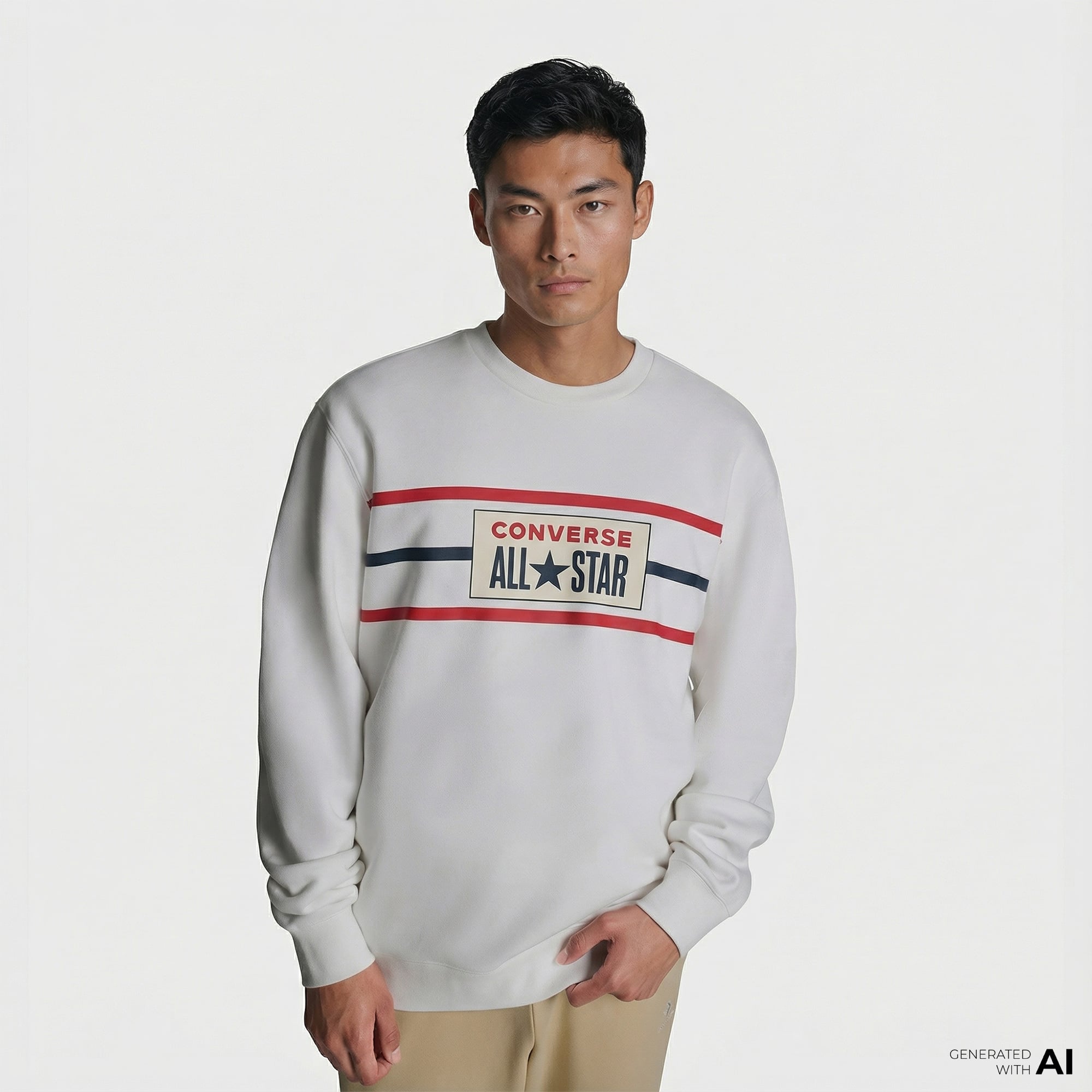  Converse Erkek Beyaz Sweatshirt