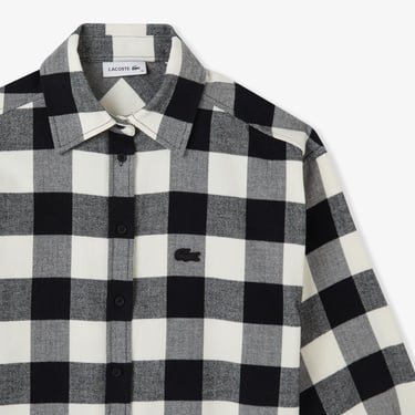  Lacoste Kadın Kareli Siyah Gömlek