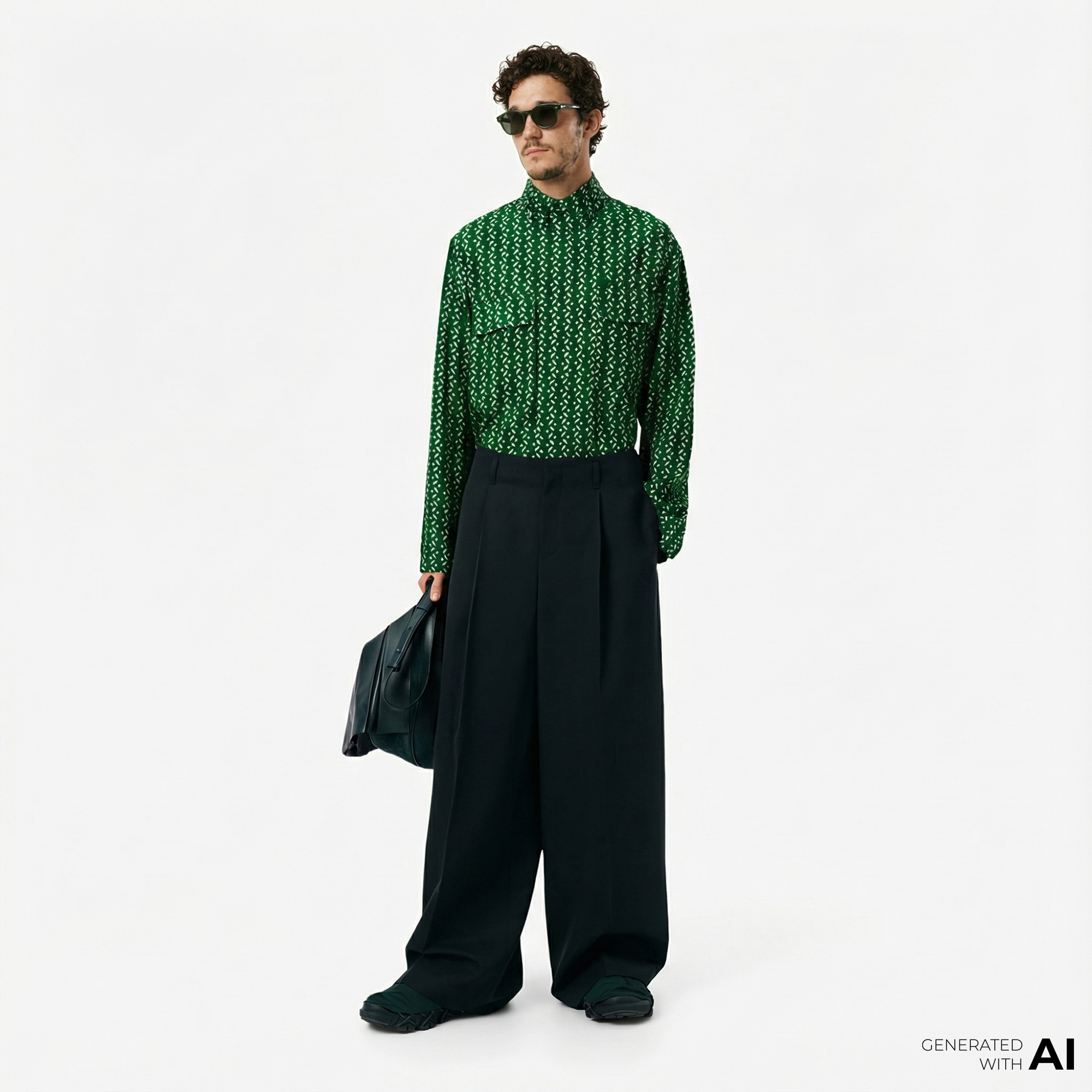 Lacoste Runway Erkek Relaxed Fit Yün Koyu Yeşil Pantolon