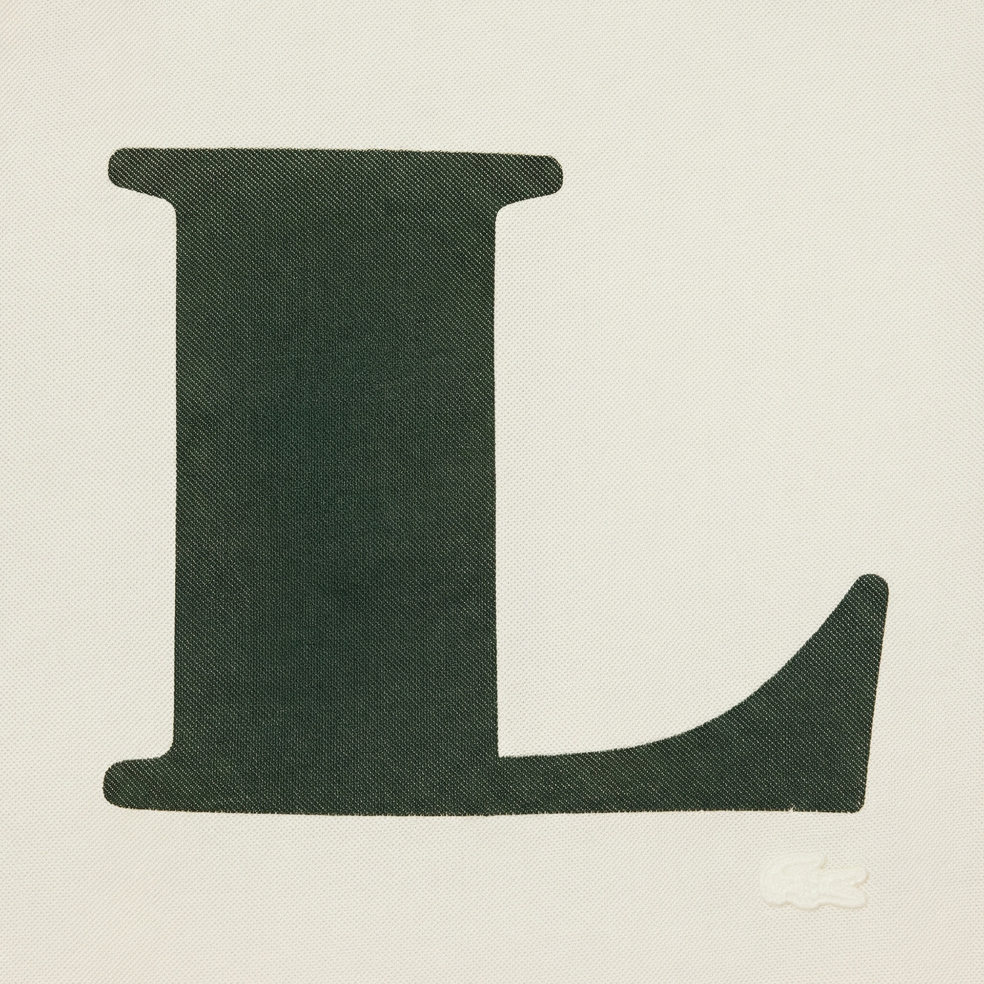 Lacoste Runway Kadın Bisiklet Yaka Baskılı İpek Beyaz T-Shirt