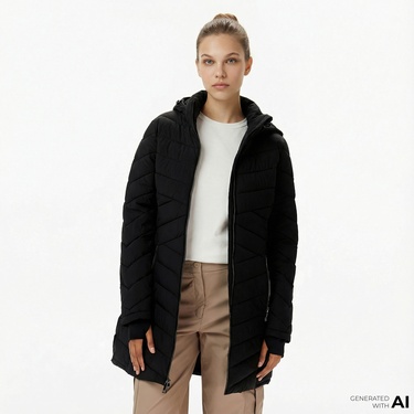  Nautica Kadın Siyah Su İtici Özellikli Mont