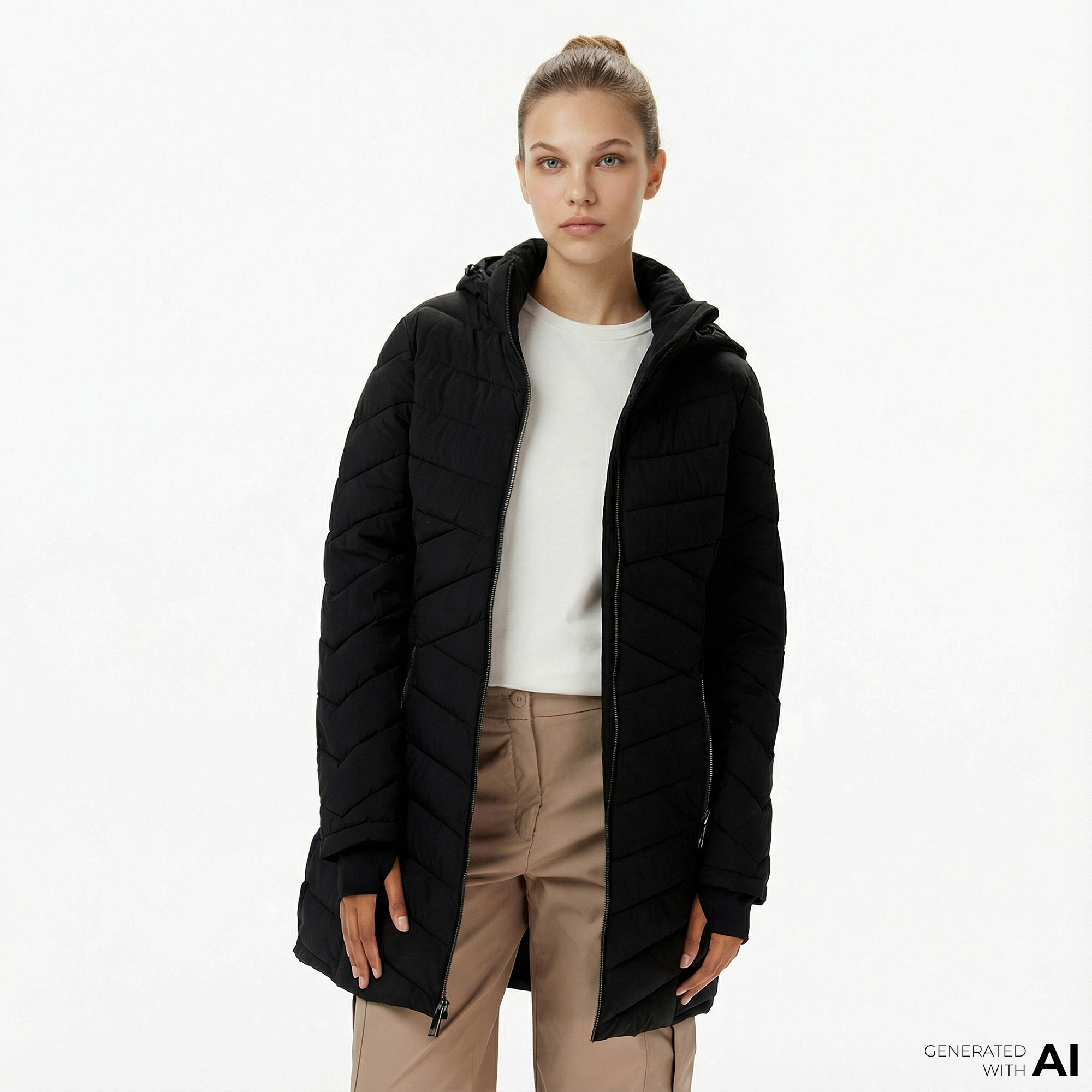  Nautica Kadın Siyah Su İtici Özellikli Mont