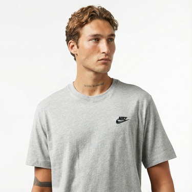  Nike Sportswear Club Erkek Gri T-Shirt