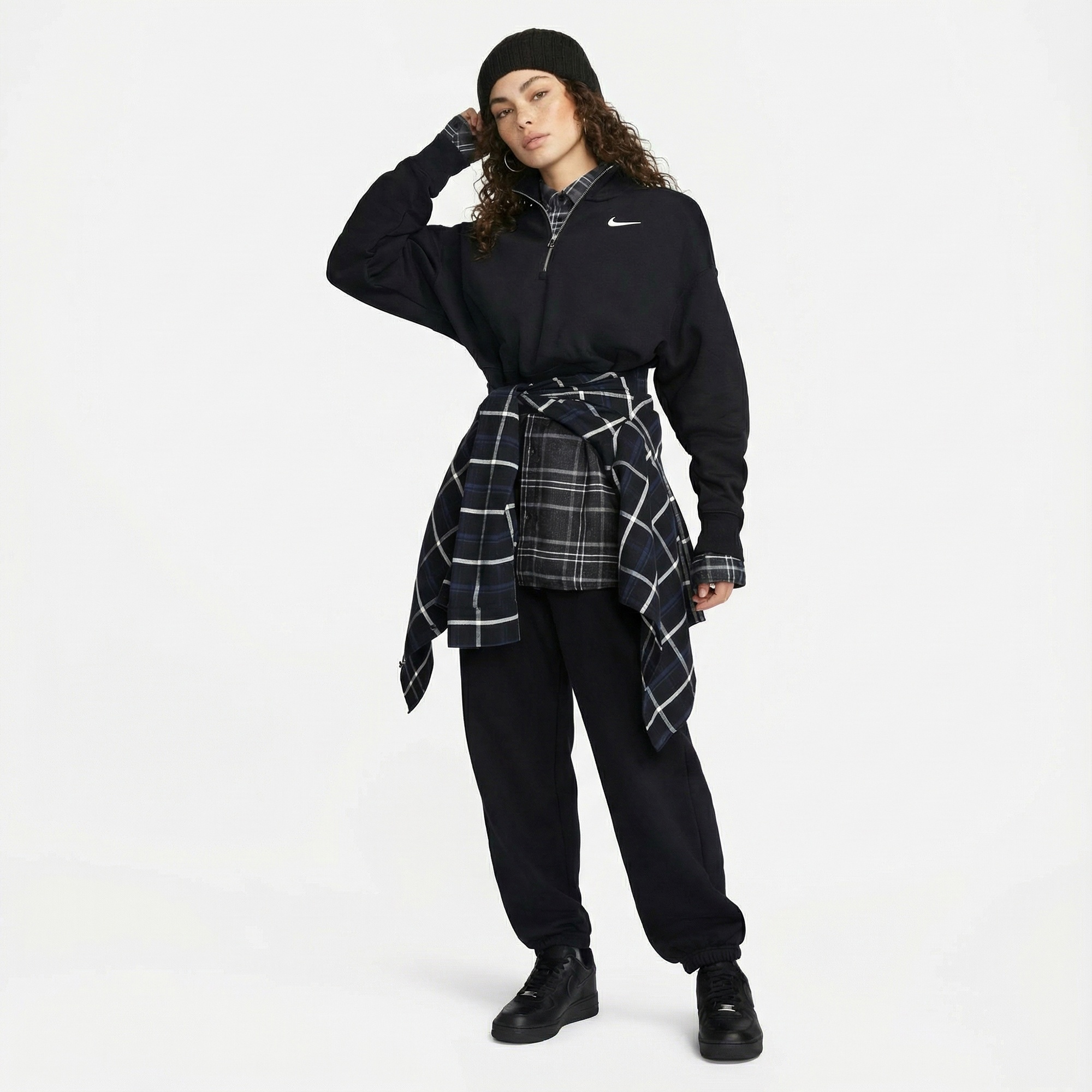 Nike Sportswear Phoenix Fleece  Crop Kadın Siyah Sweatshirt