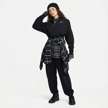  Nike Sportswear Phoenix Fleece  Crop Kadın Siyah Sweatshirt