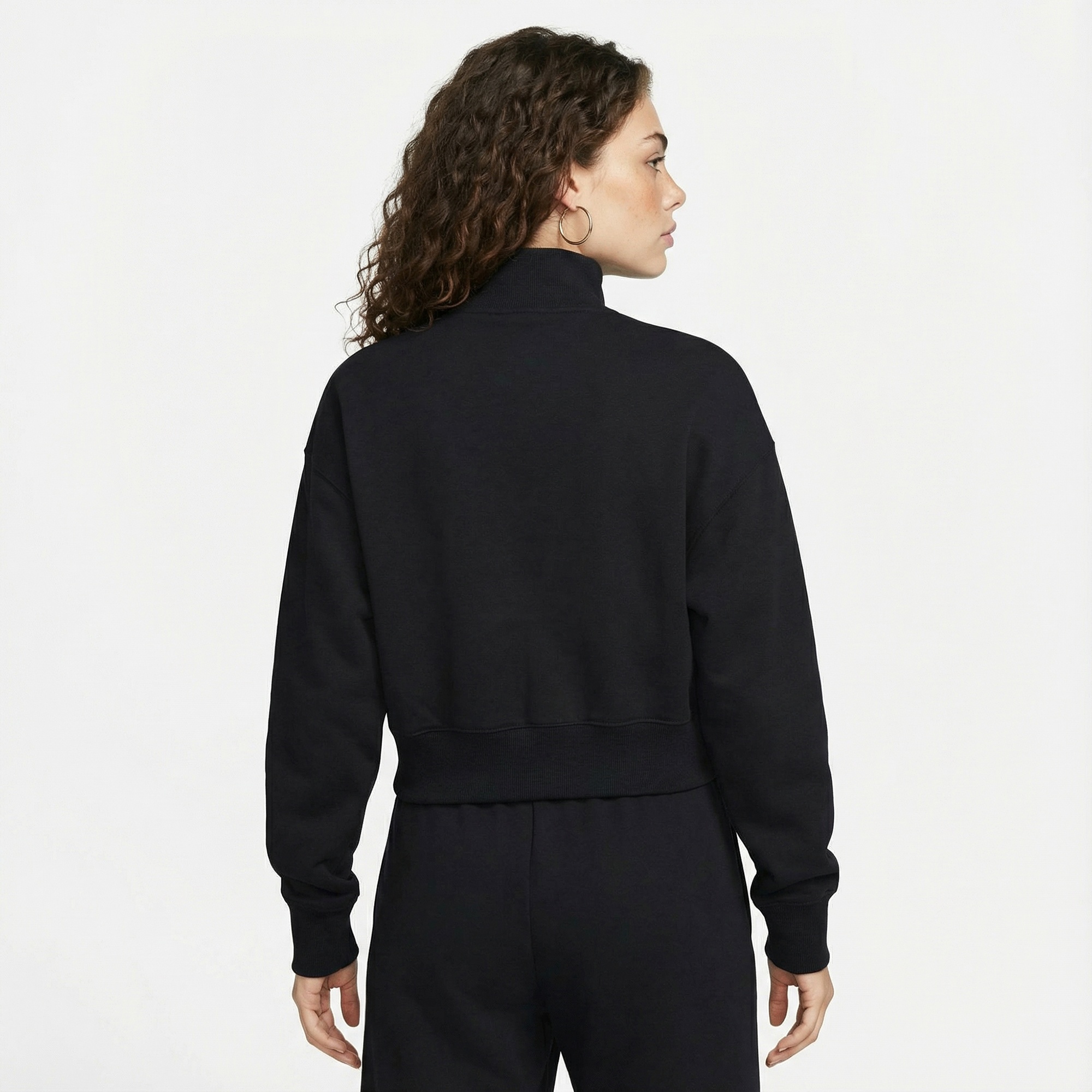 Nike Sportswear Phoenix Fleece  Crop Kadın Siyah Sweatshirt