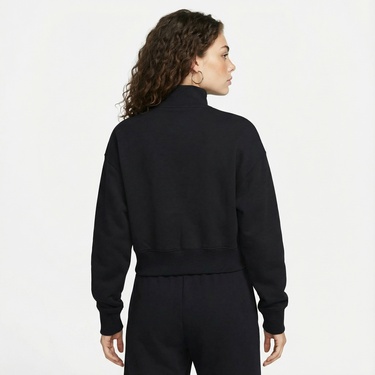  Nike Sportswear Phoenix Fleece  Crop Kadın Siyah Sweatshirt