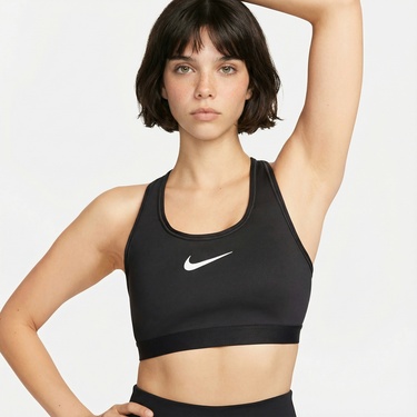  Nike Dri-Fit Swoosh High Support Kadın Siyah Bra