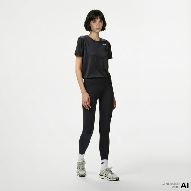  Nike Dri-Fit One High Rise 7/8 Kadın Siyah Tayt
