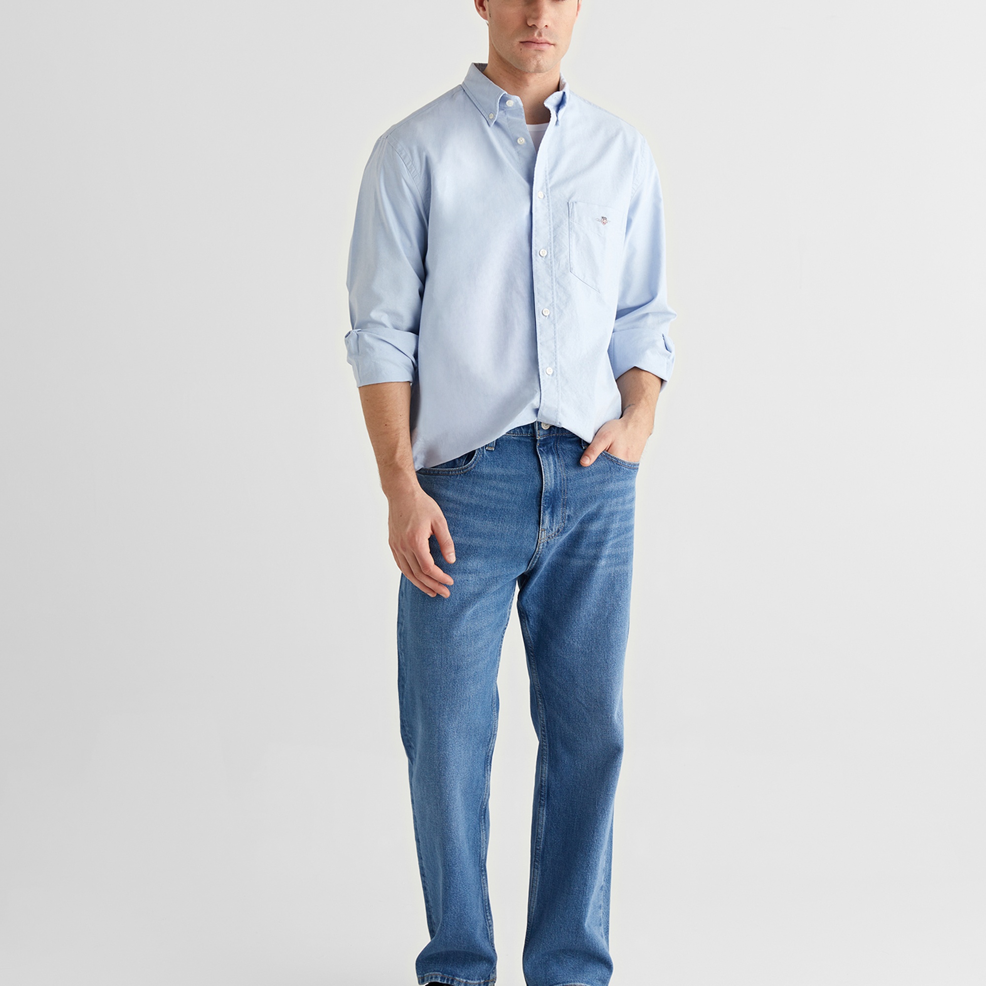 GANT Erkek Mavi Regular Fit Gömlek