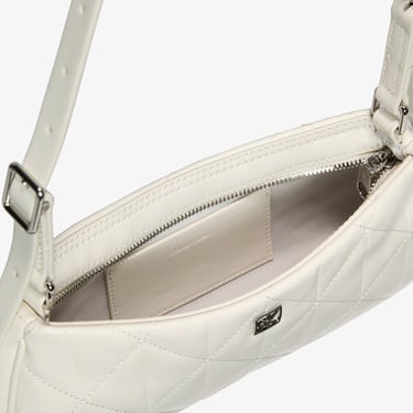  Calvin Klein Quilted Small Kadın Beyaz Omuz Çantası