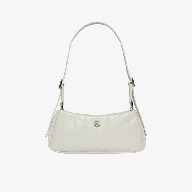  Calvin Klein Quilted Small Kadın Beyaz Omuz Çantası