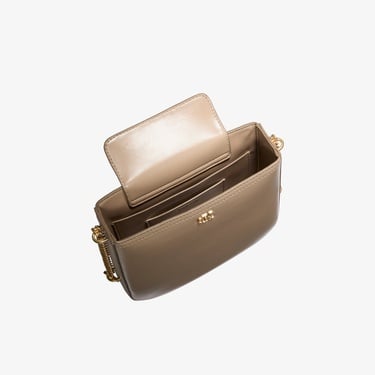  Calvin Klein Saddle With Chain Kadın Kahverengi Çapraz Çanta