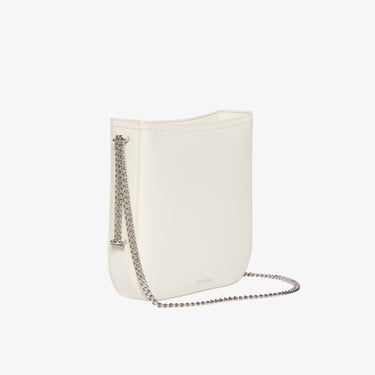  Calvin Klein Saddle With Chain Kadın Beyaz Çapraz Çanta