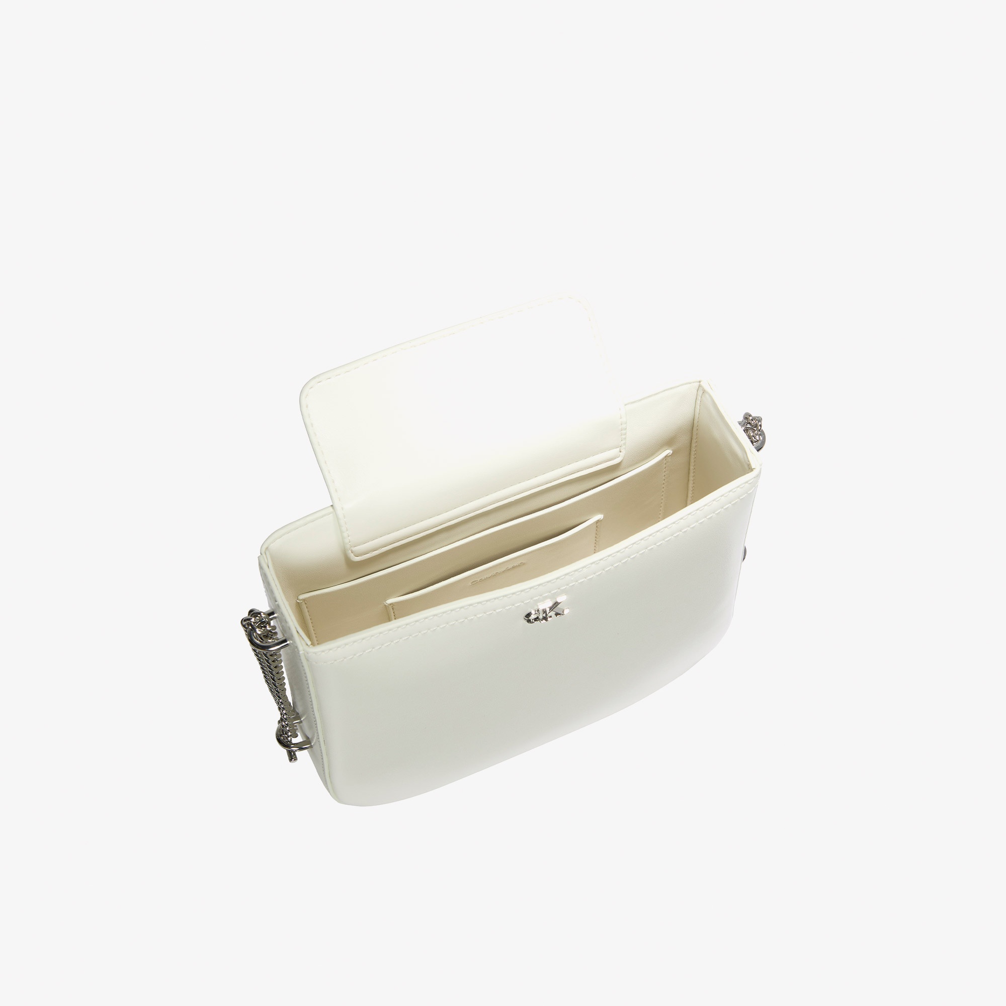 Calvin Klein Saddle With Chain Kadın Beyaz Çapraz Çanta