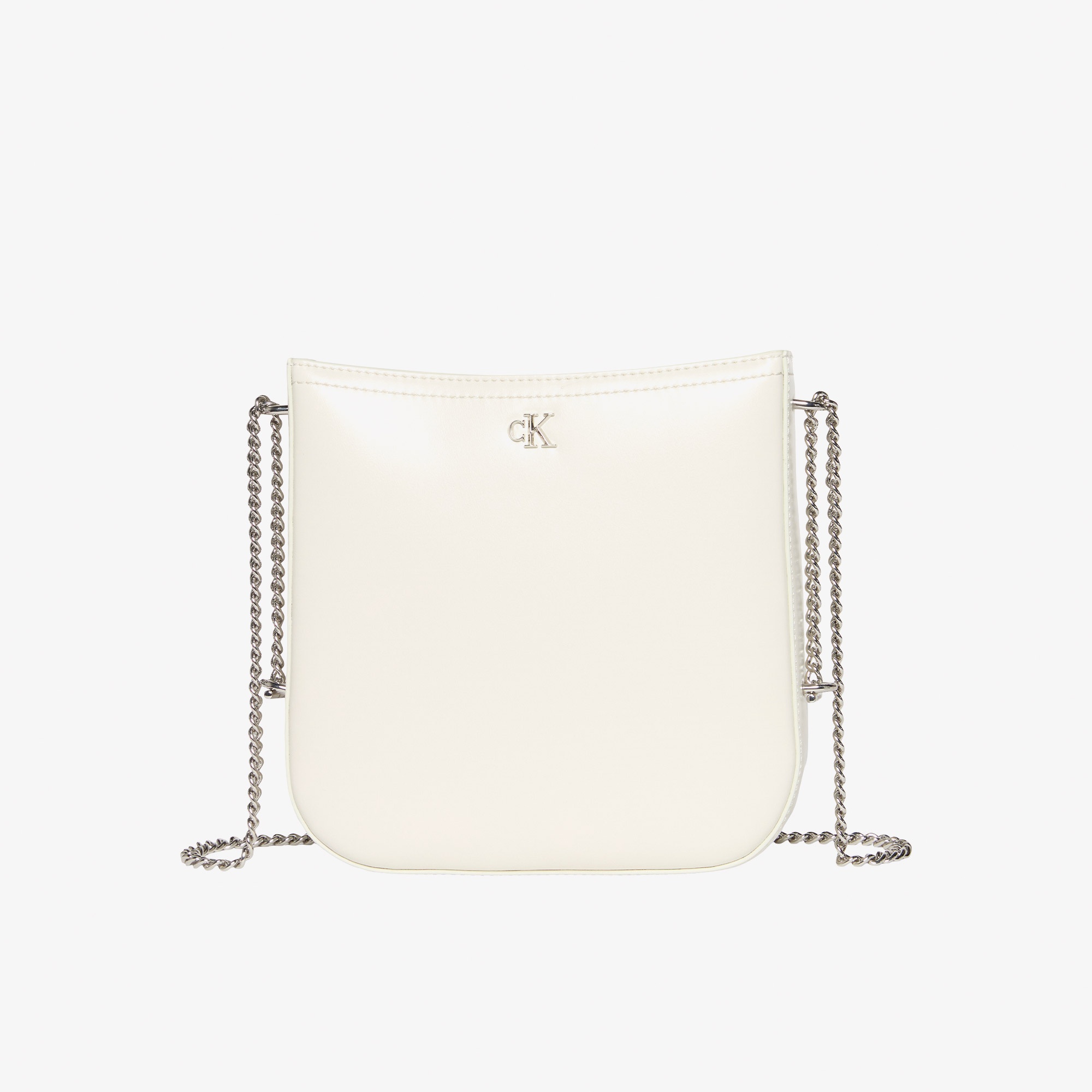 Calvin Klein Saddle With Chain Kadın Beyaz Çapraz Çanta