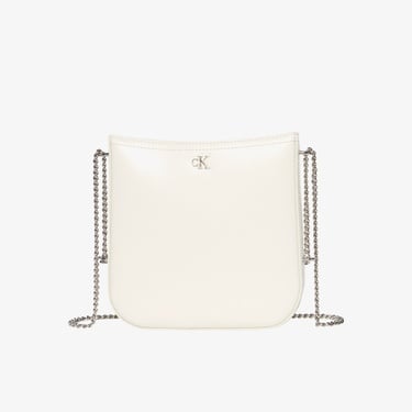  Calvin Klein Saddle With Chain Kadın Beyaz Çapraz Çanta