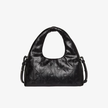  Calvin Klein Emblem Puffer With Strap Kadın Siyah Çapraz Çanta