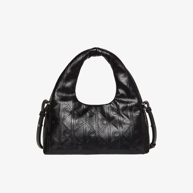  Calvin Klein Emblem Puffer With Strap Kadın Siyah Çapraz Çanta