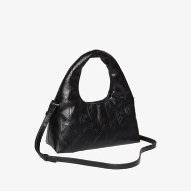  Calvin Klein Emblem Puffer With Strap Kadın Siyah Çapraz Çanta