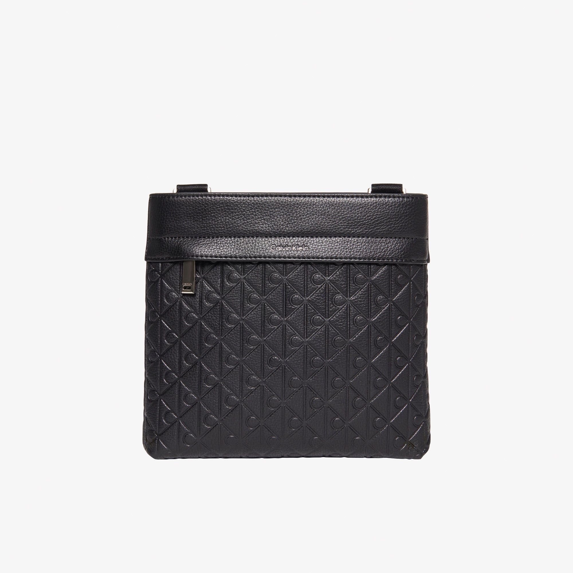 Calvin Klein Emblem Emboss Flatpack Erkek Siyah Çapraz Çanta