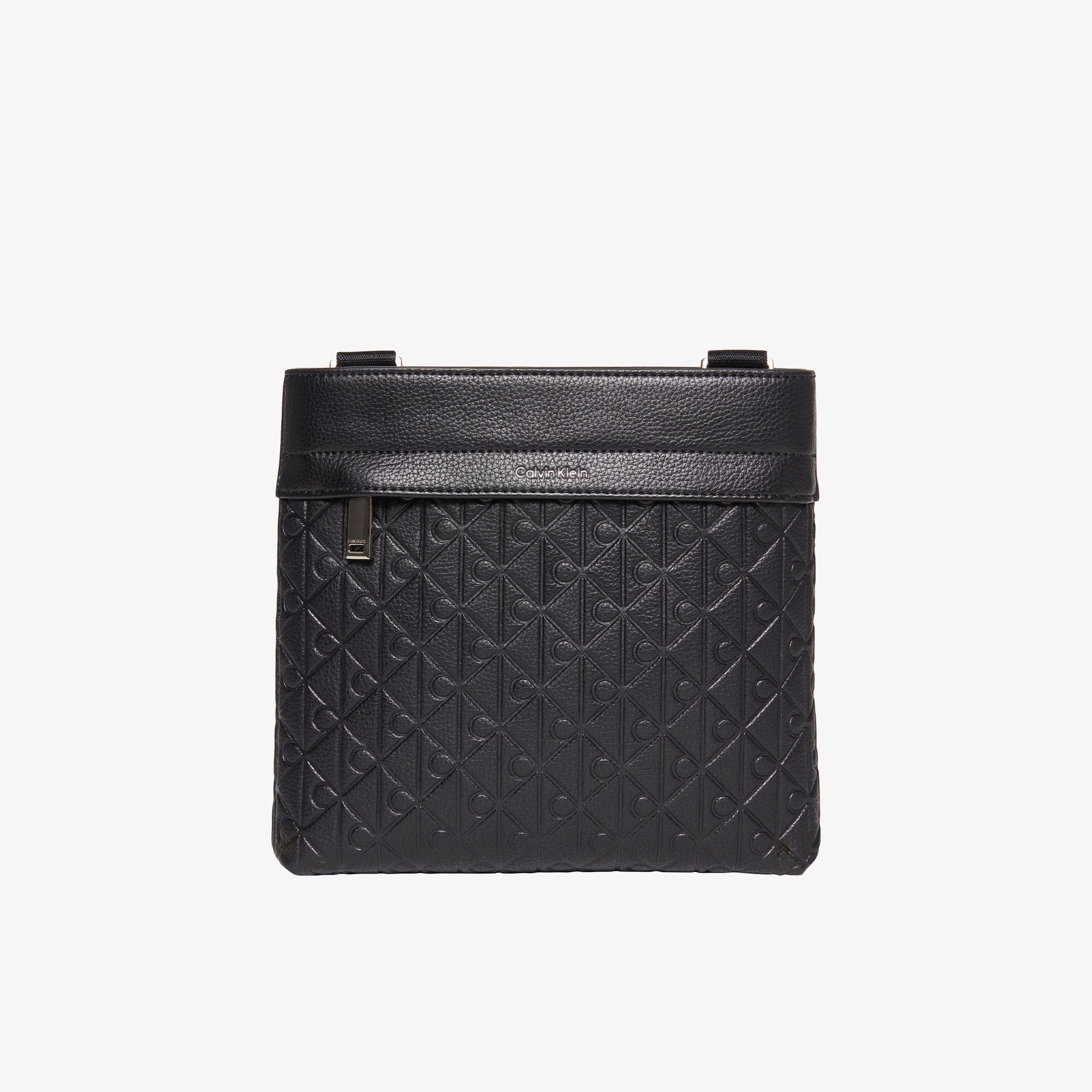  Calvin Klein Emblem Emboss Flatpack Erkek Siyah Çapraz Çanta