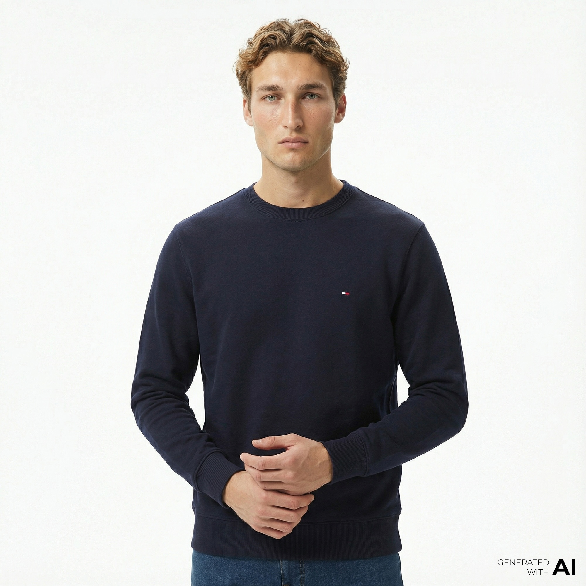 Tommy Hilfiger Core Essentials Erkek Lacivert Sweatshirt