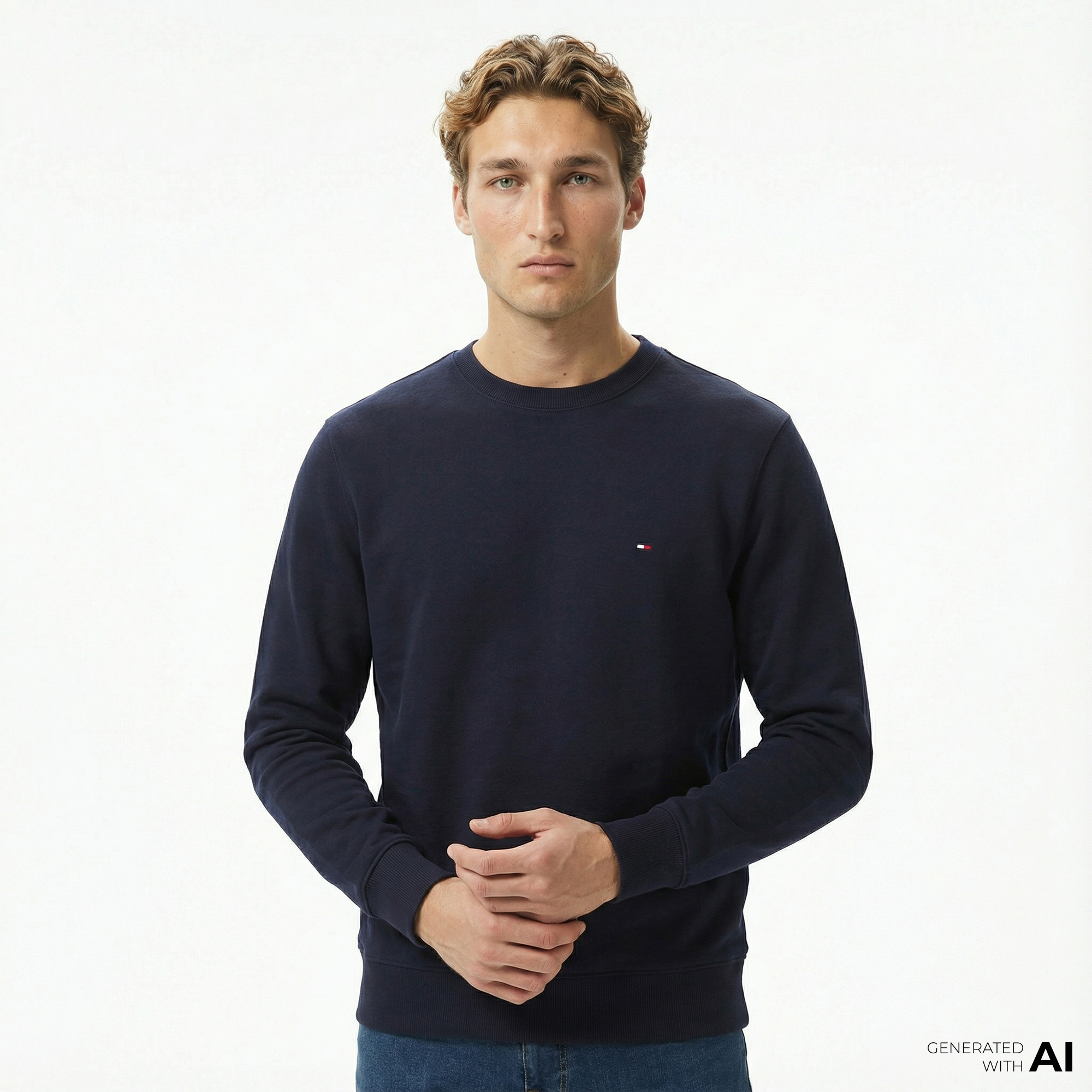  Tommy Hilfiger Core Essentials Erkek Lacivert Sweatshirt