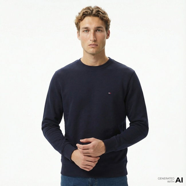  Tommy Hilfiger Core Essentials Erkek Lacivert Sweatshirt