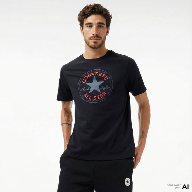  Converse Erkek Siyah T-Shirt