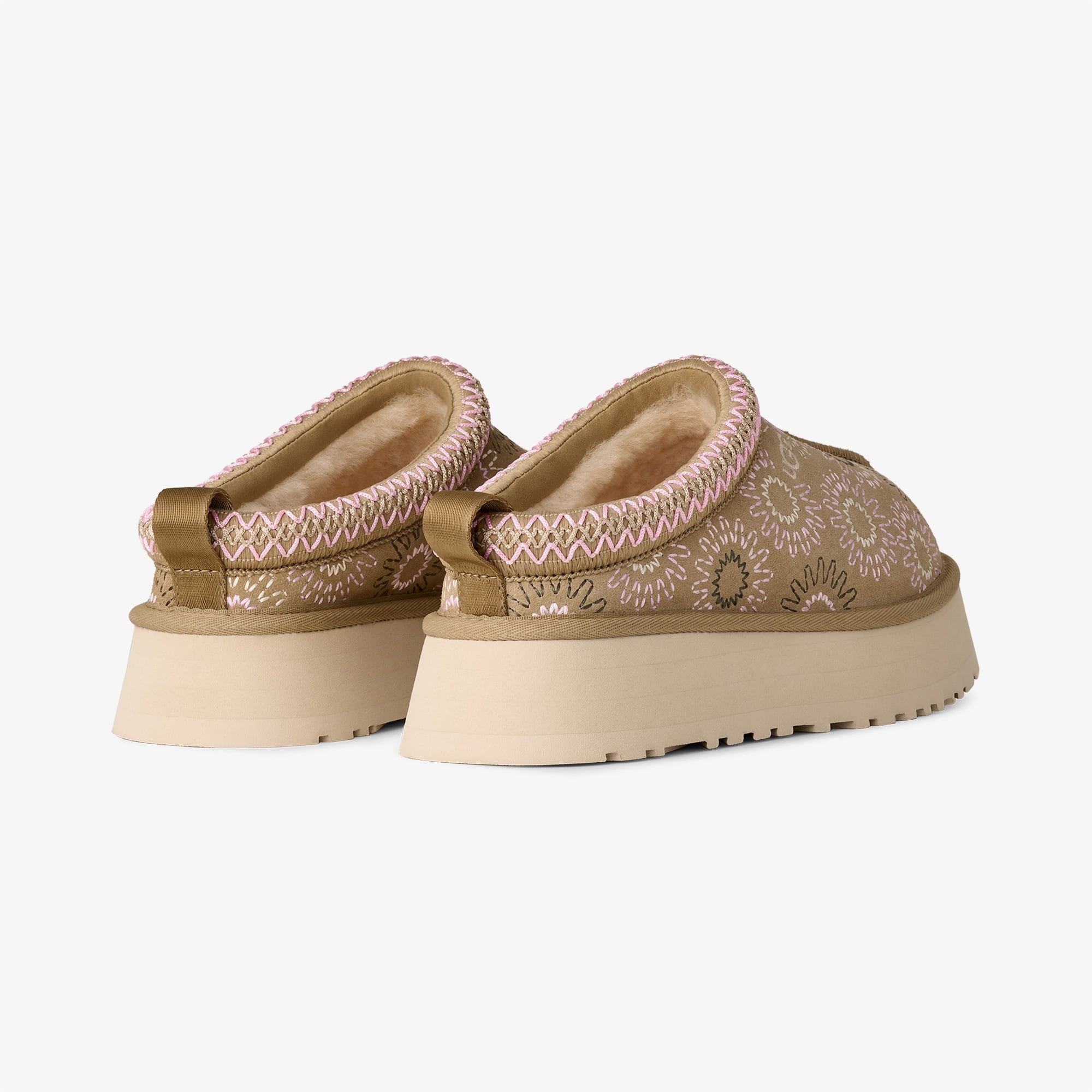 UGG Tazz Sun Stitch Kadın Beyaz Terlik