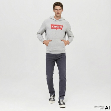 Levi's Slim Taper Dark Holl Denim Erkek Gri Jean
