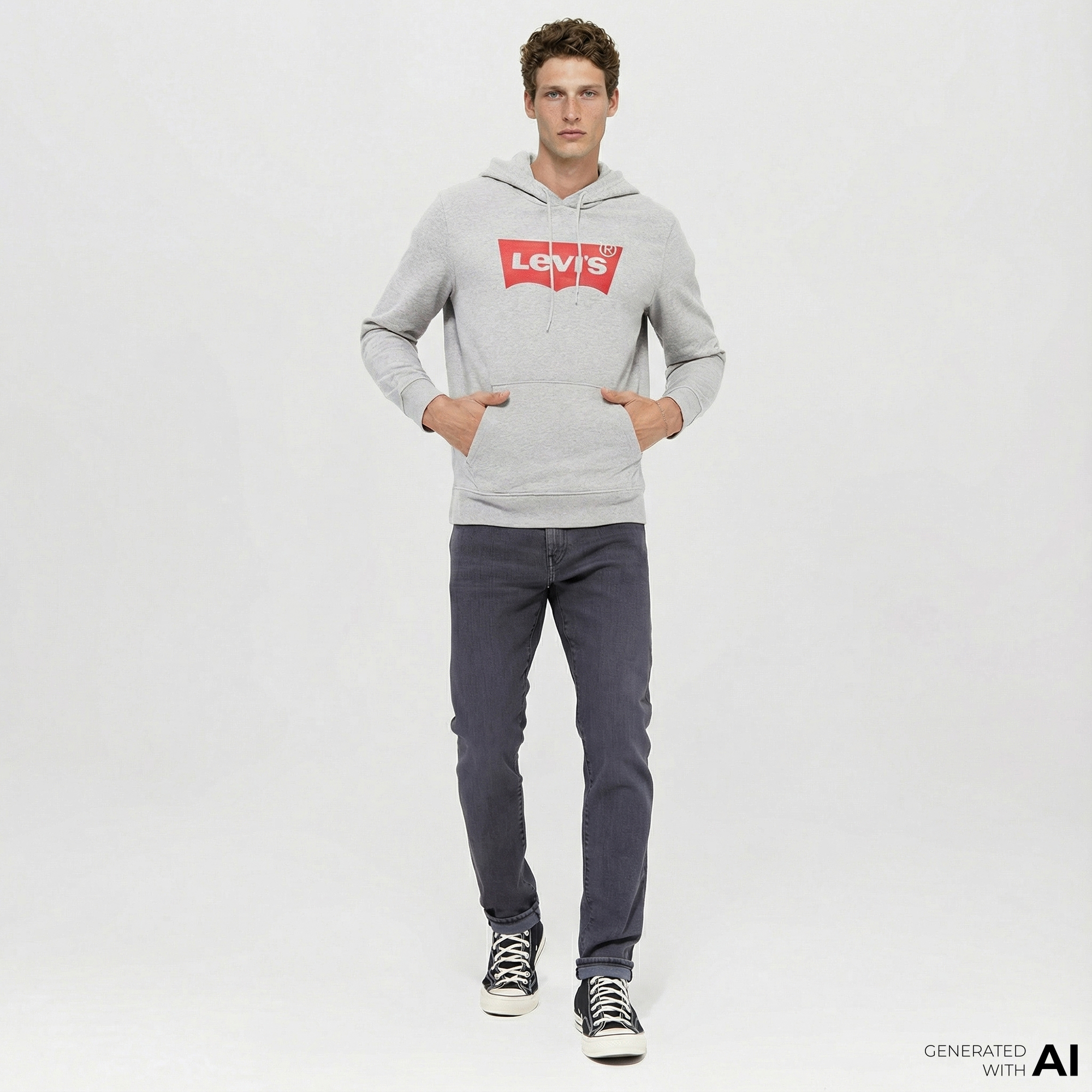  Levi's Slim Taper Dark Holl Denim Erkek Gri Jean