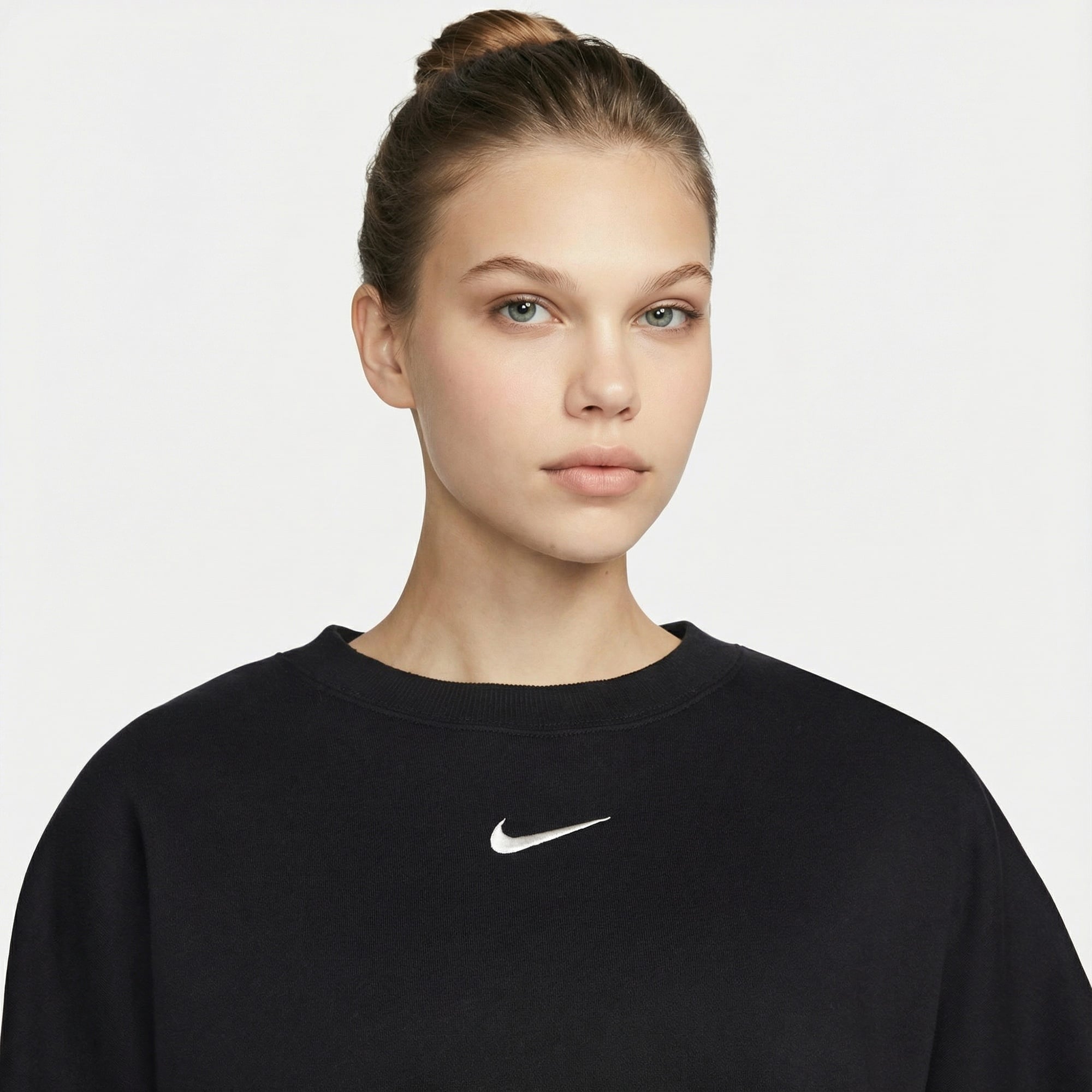 Nike Sportswear Phoenix Fleece Oversize Crew Kadın Siyah Sweatshirt