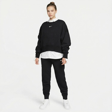  Nike Sportswear Phoenix Fleece Oversize Crew Kadın Siyah Sweatshirt