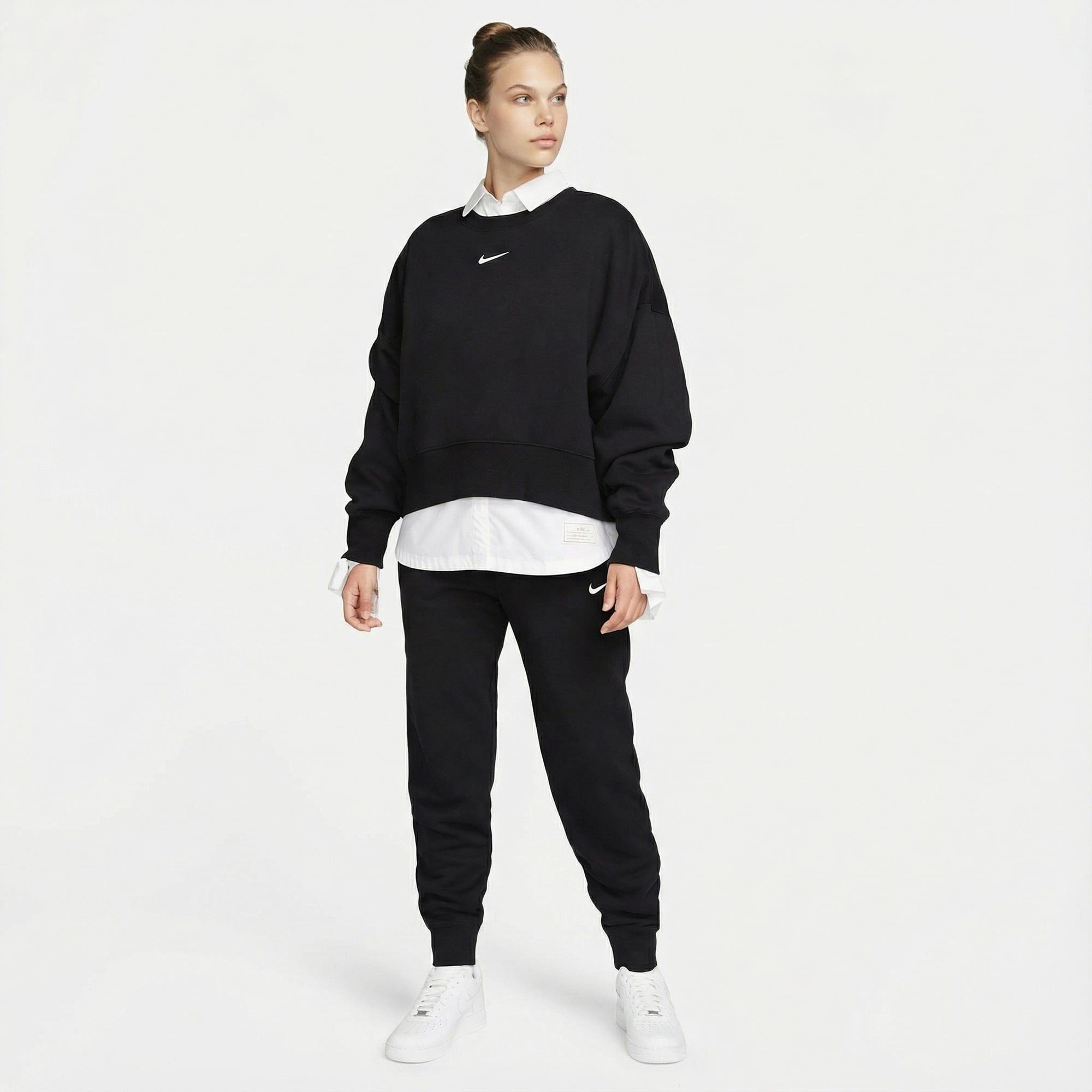 Nike Sportswear Phoenix Fleece Oversize Crew Kadın Siyah Sweatshirt