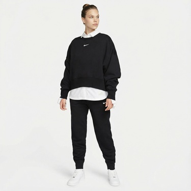  Nike Sportswear Phoenix Fleece Oversize Crew Kadın Siyah Sweatshirt