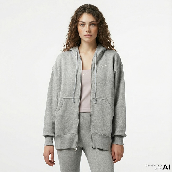  Nike Sportswear Phoenix Fleece Oversize Kadın Gri Hoodie