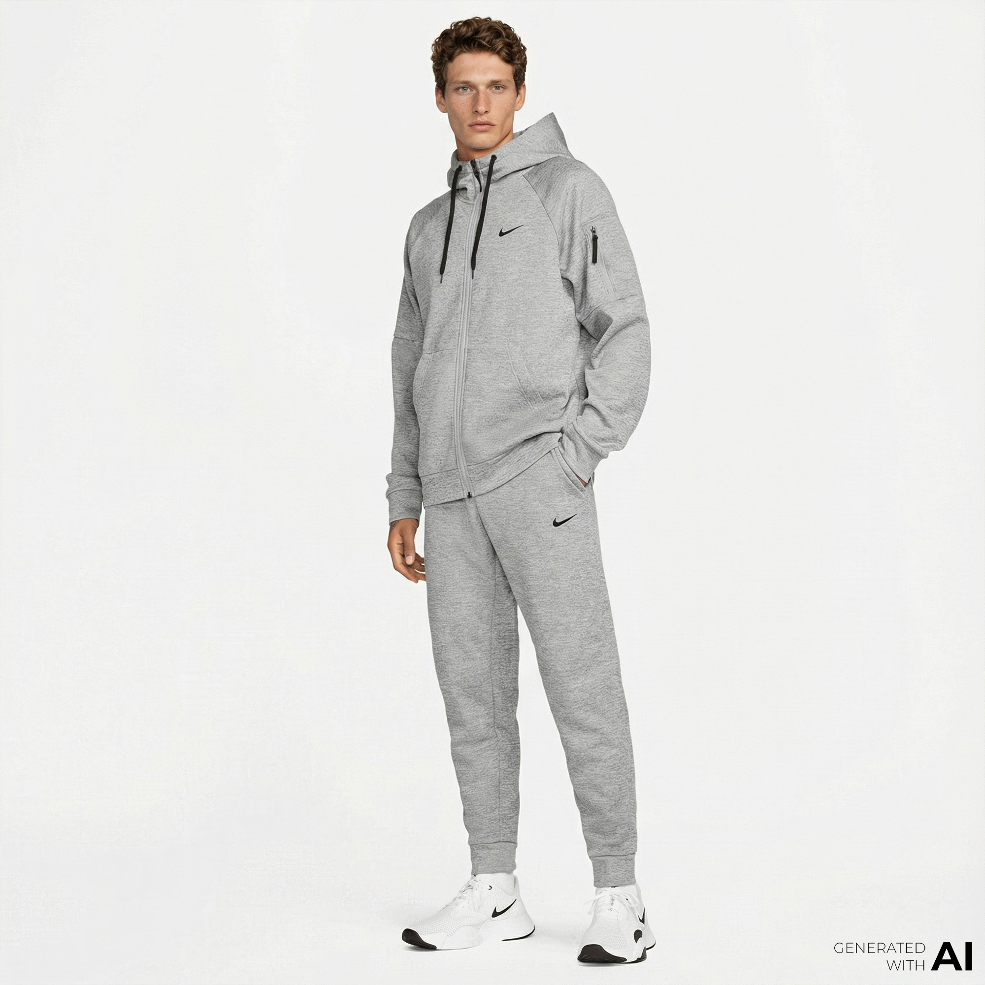  Nike Therma-Fit Taper Erkek Gri Eşofman Altı