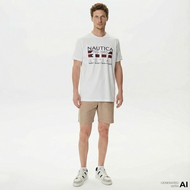  Nautica Bej Classic Fit Şort