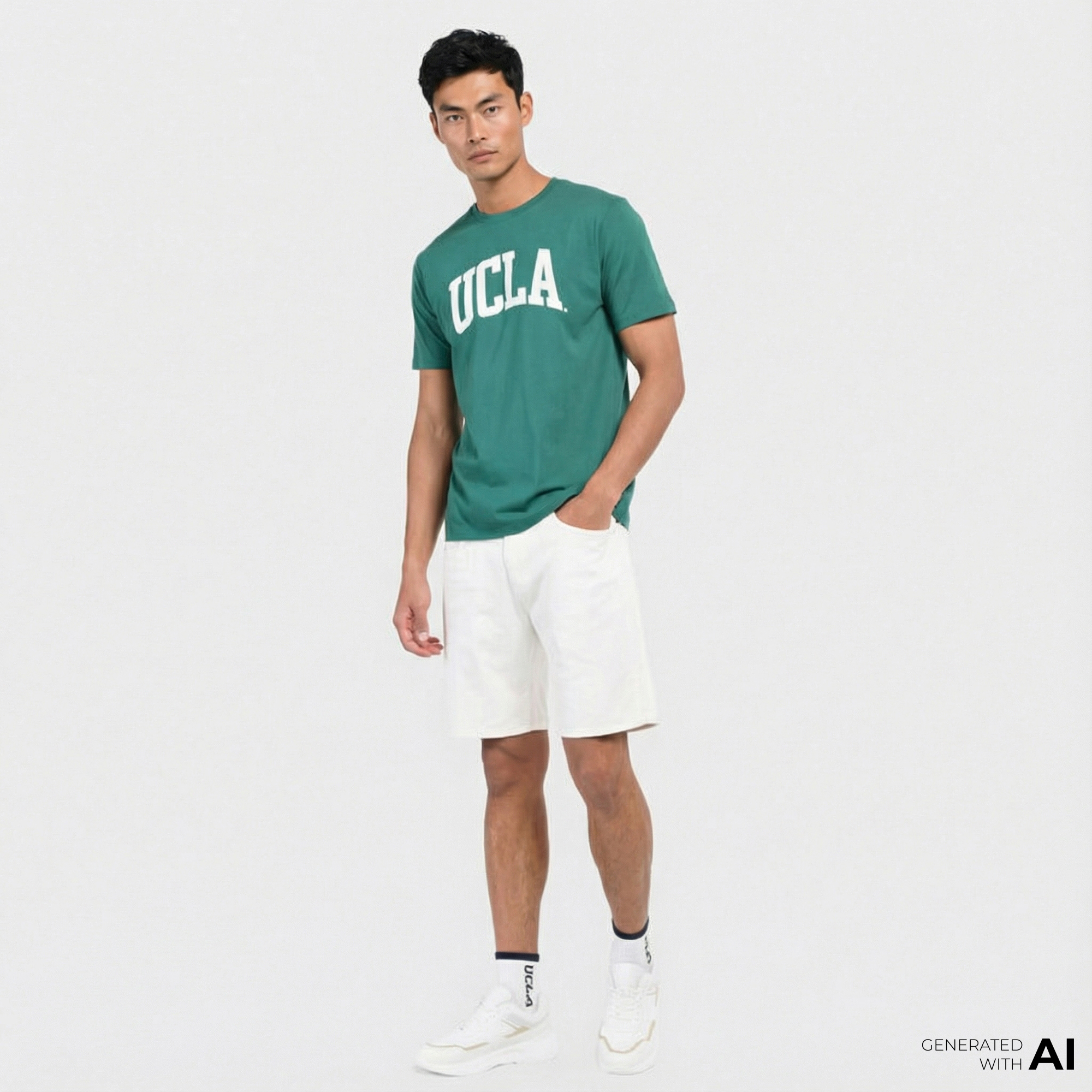  Ucla Culver Erkek Yeşil Bisiklet Yaka T-Shirt