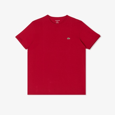  Lacoste Erkek Slim Fit Bisiklet Yaka Bordo T-Shirt