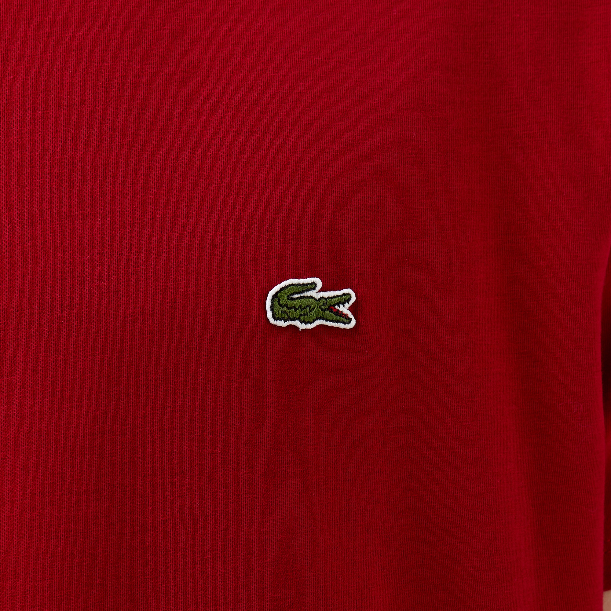 Lacoste Erkek Slim Fit Bisiklet Yaka Bordo T-Shirt